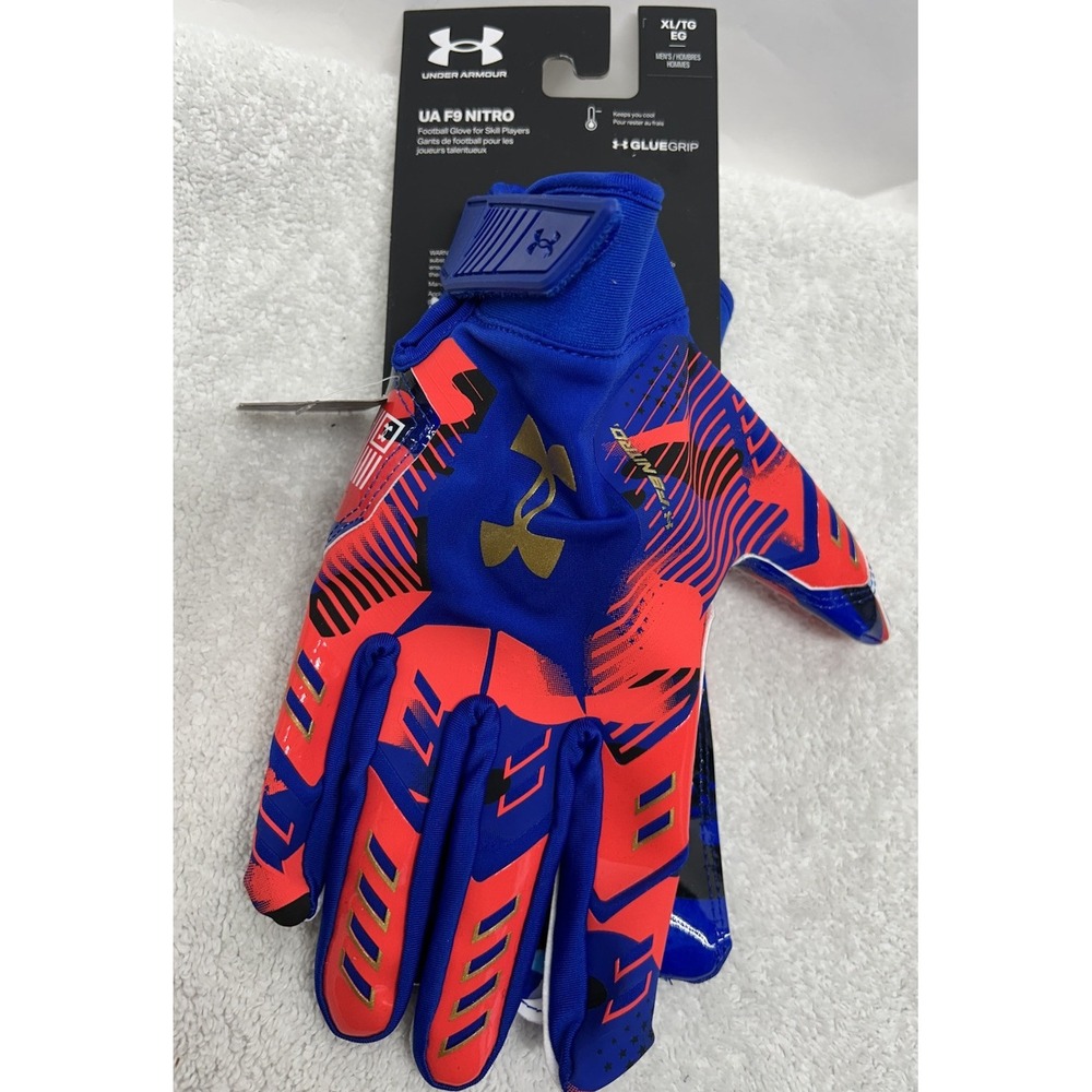 Under Armour Mens Size XL F9 Nitro Limited Edition Glue Grip Football Gloves New